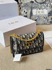 Blue Letter Jacquard Chain Bag