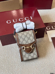 Brown Patterned Crossbody Bag