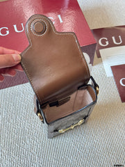Brown Patterned Crossbody Bag