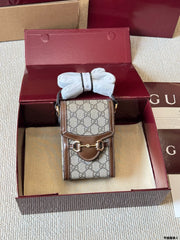 Brown Patterned Crossbody Bag