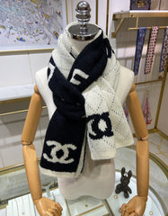 Alphanumeric pattern cashmere scarf