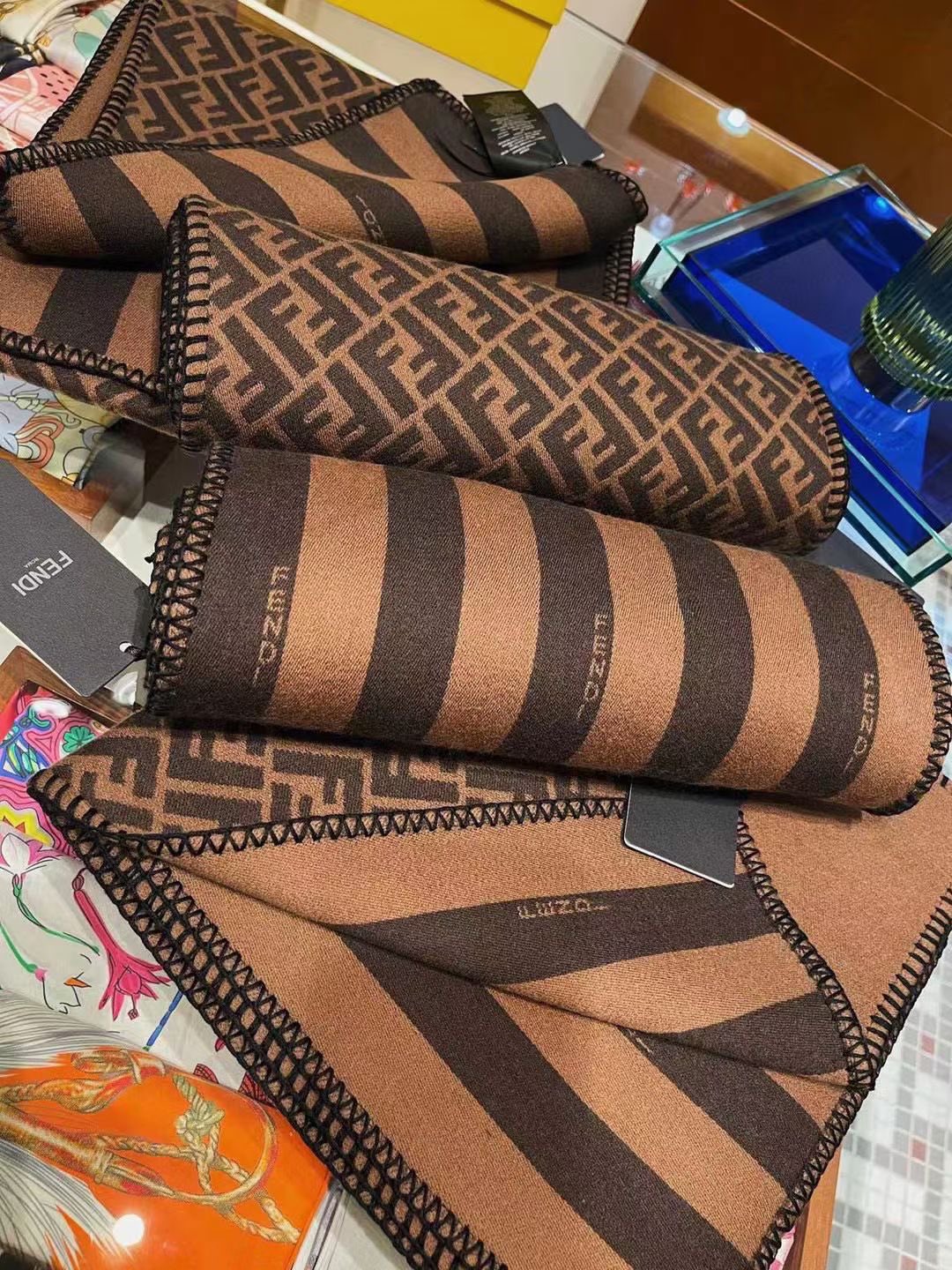 Vintage cashmere patchwork scarf