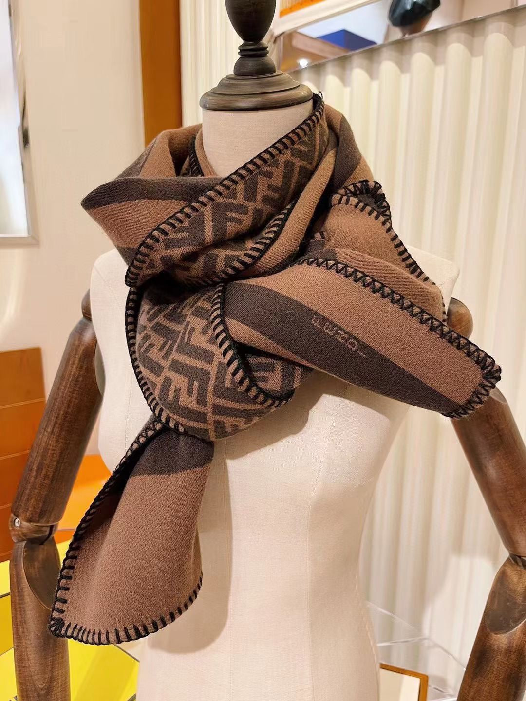 Vintage cashmere patchwork scarf
