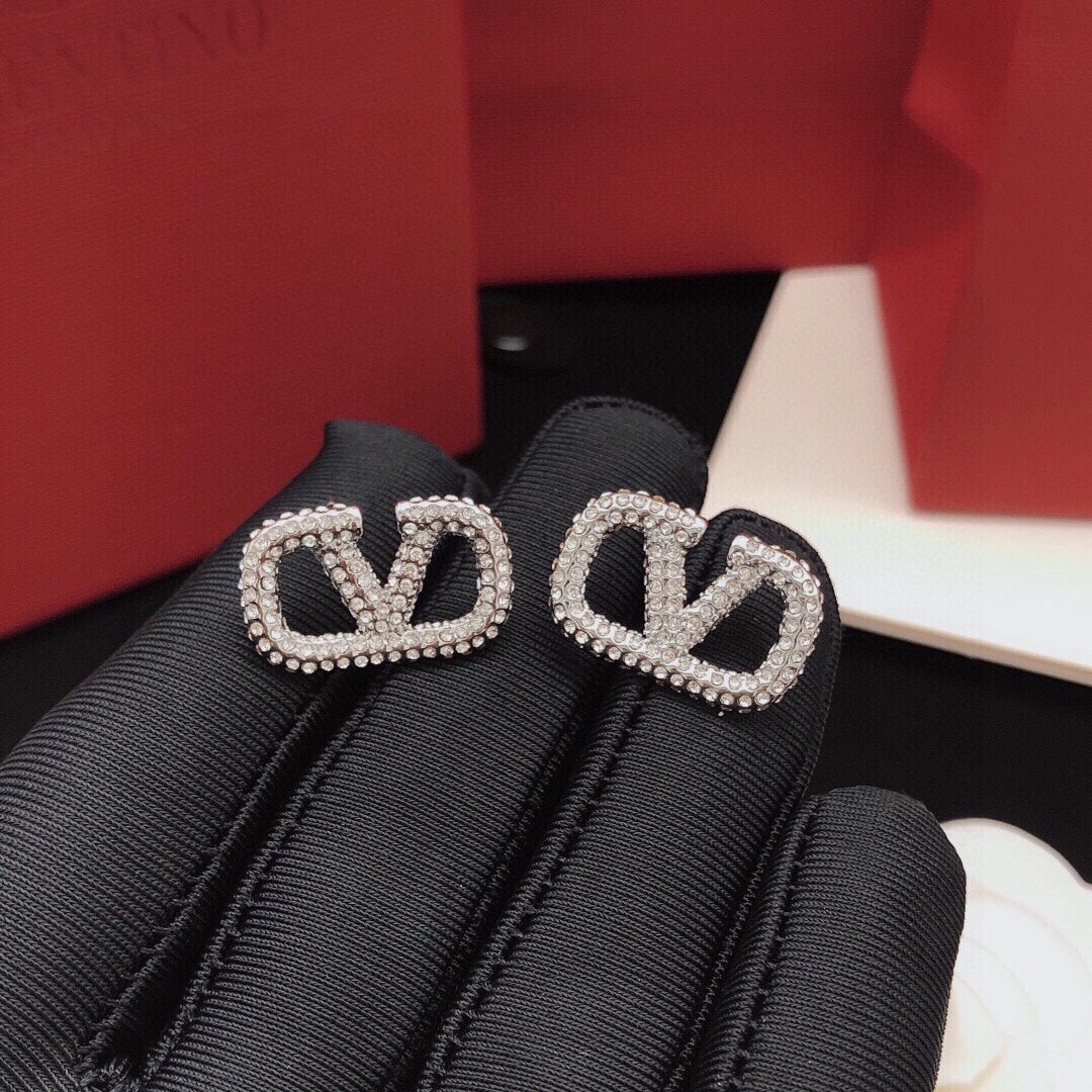 Mini Letter Earrings with Diamonds