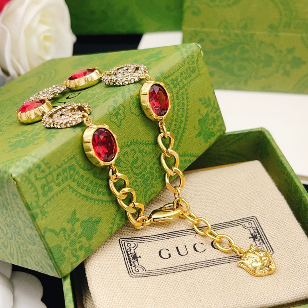Double Diamond Ruby Bracelet