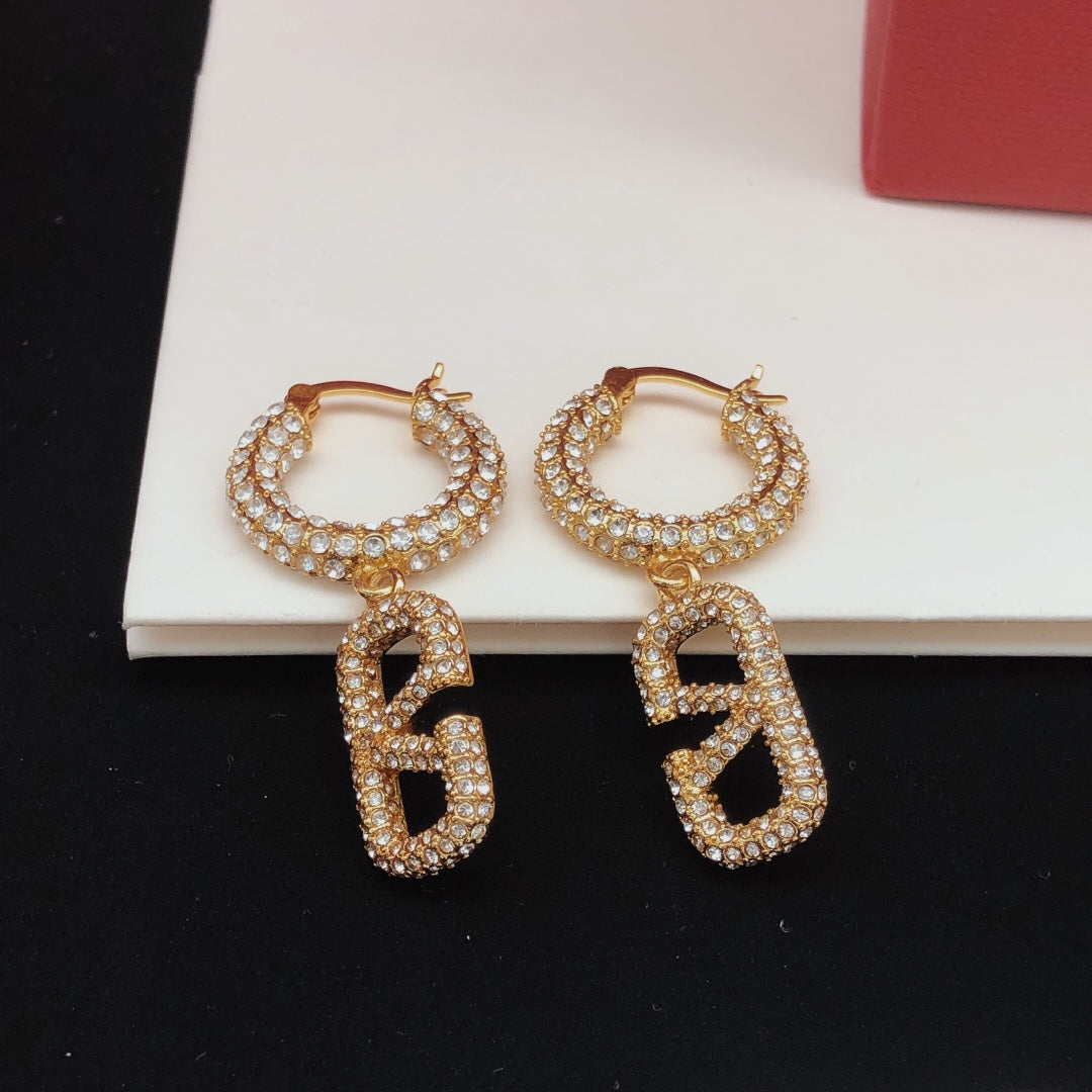 Diamond Signature Pendant Earrings