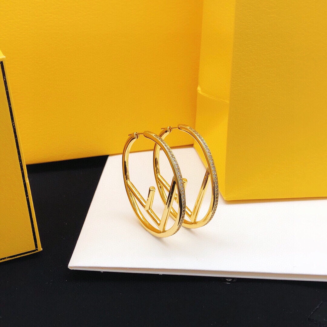 Diamond Edge Large Hoop Earrings