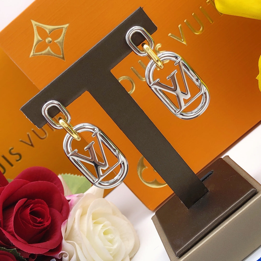 Gold Silver Drop Earrings