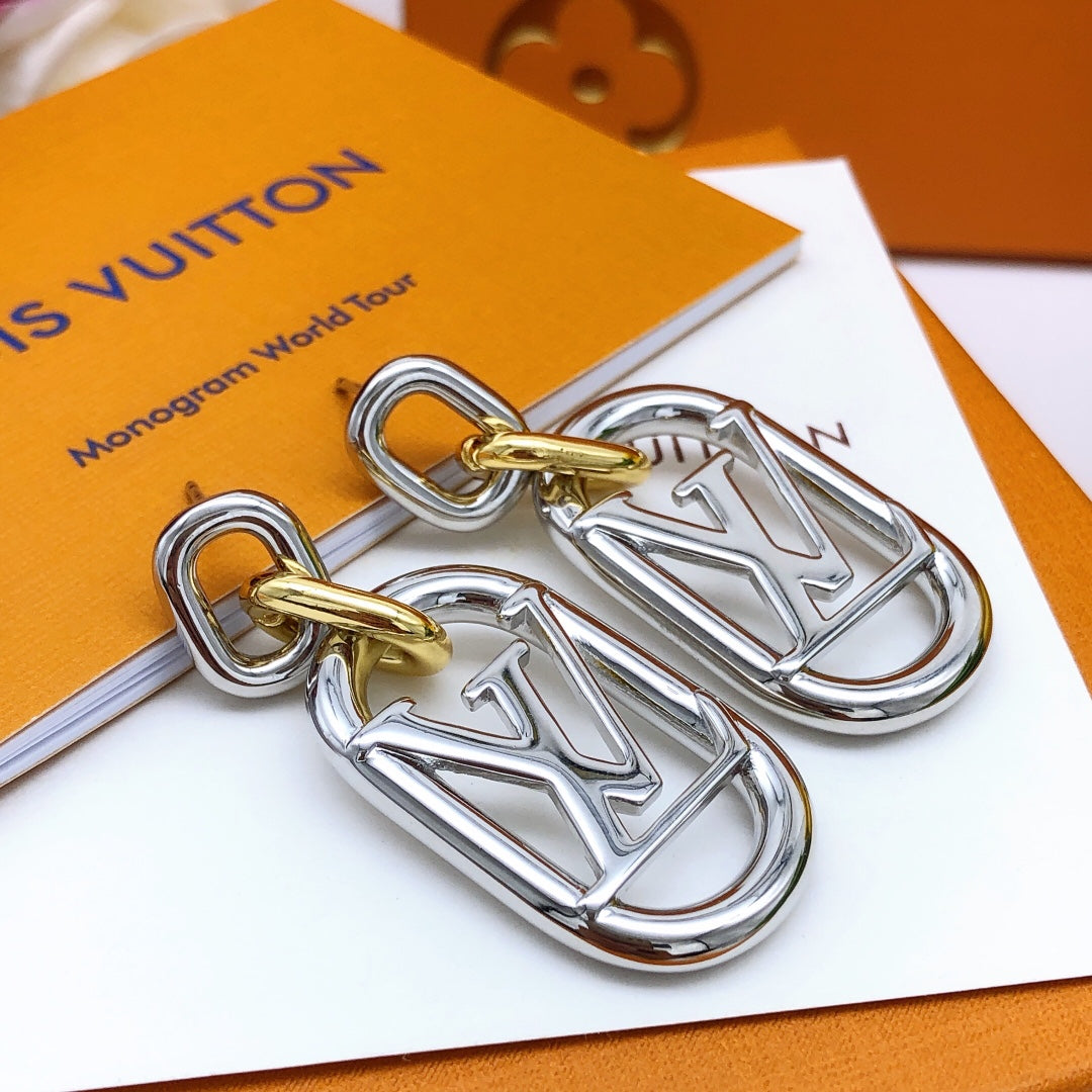 Gold Silver Drop Earrings