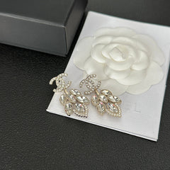 Fashionable Crystal Tassel Drop Earrings