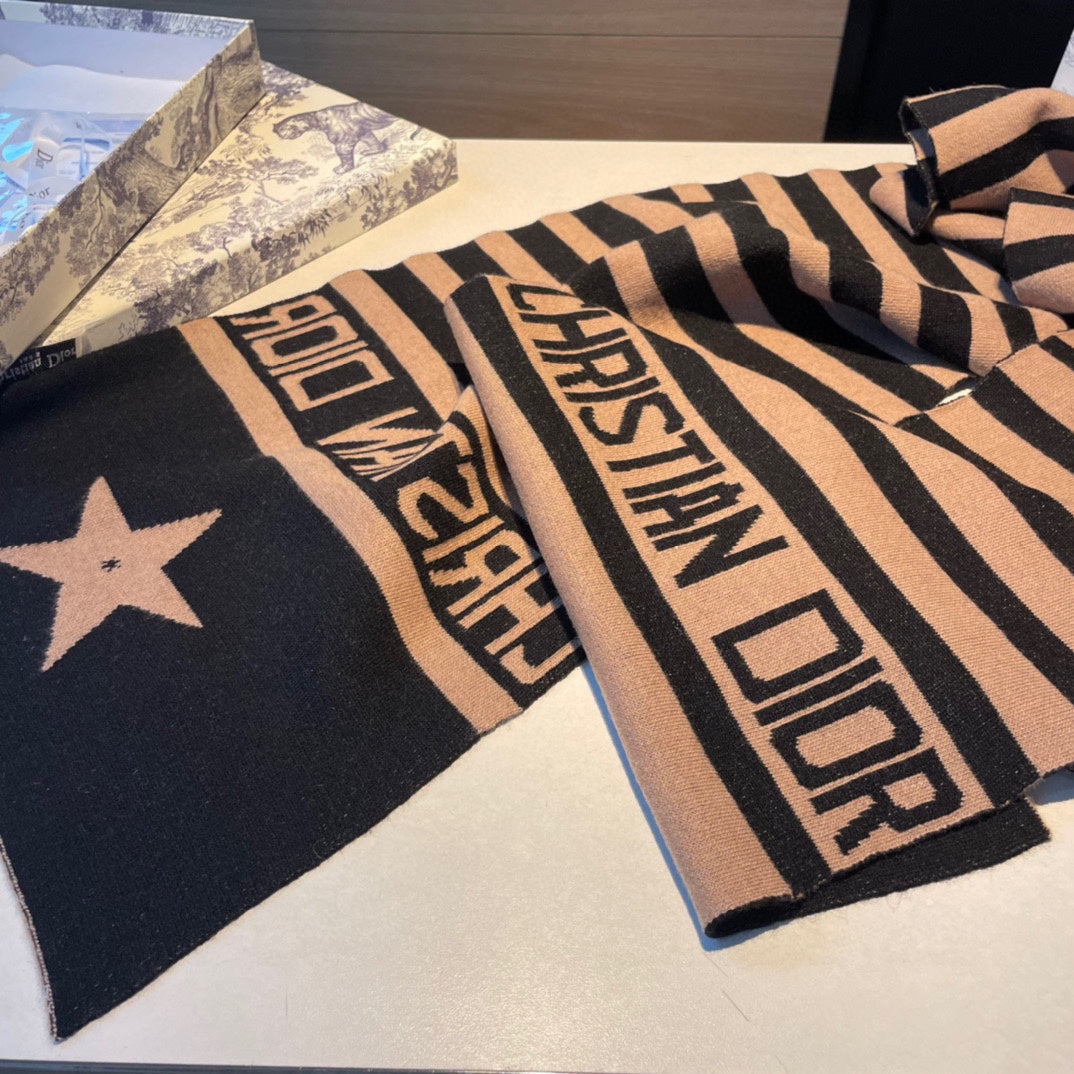 Vintage brown striped scarf