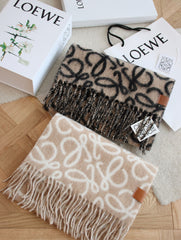 Printed wool and mohair scarf