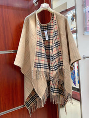 Reversible Vintage Plaid Cape