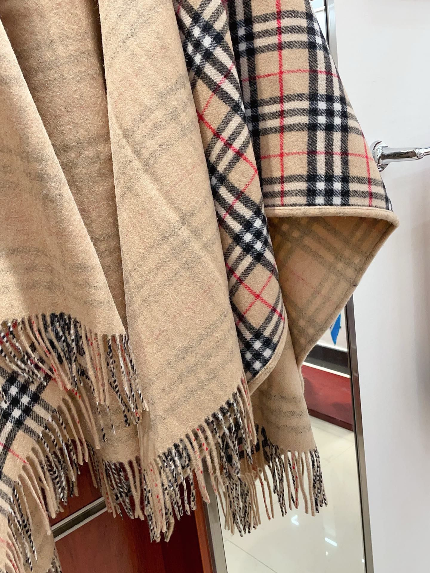 Reversible Vintage Plaid Cape