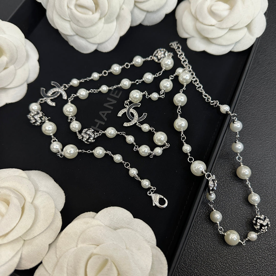 Elegant Pearl Long Necklace