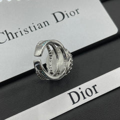 Monogram Pearl Open Ring