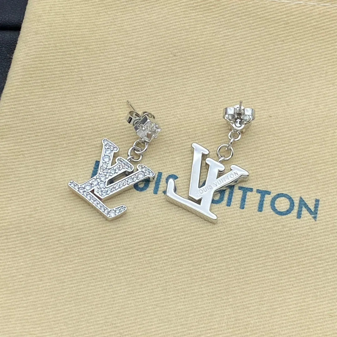 Full Diamond Letter Earrings