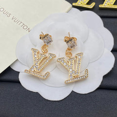 Full Diamond Letter Earrings