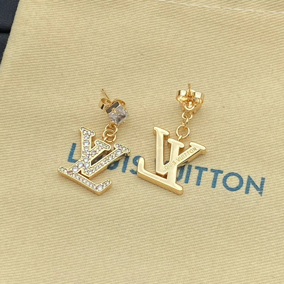 Full Diamond Letter Earrings