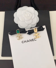 Black Leather Bow Earrings