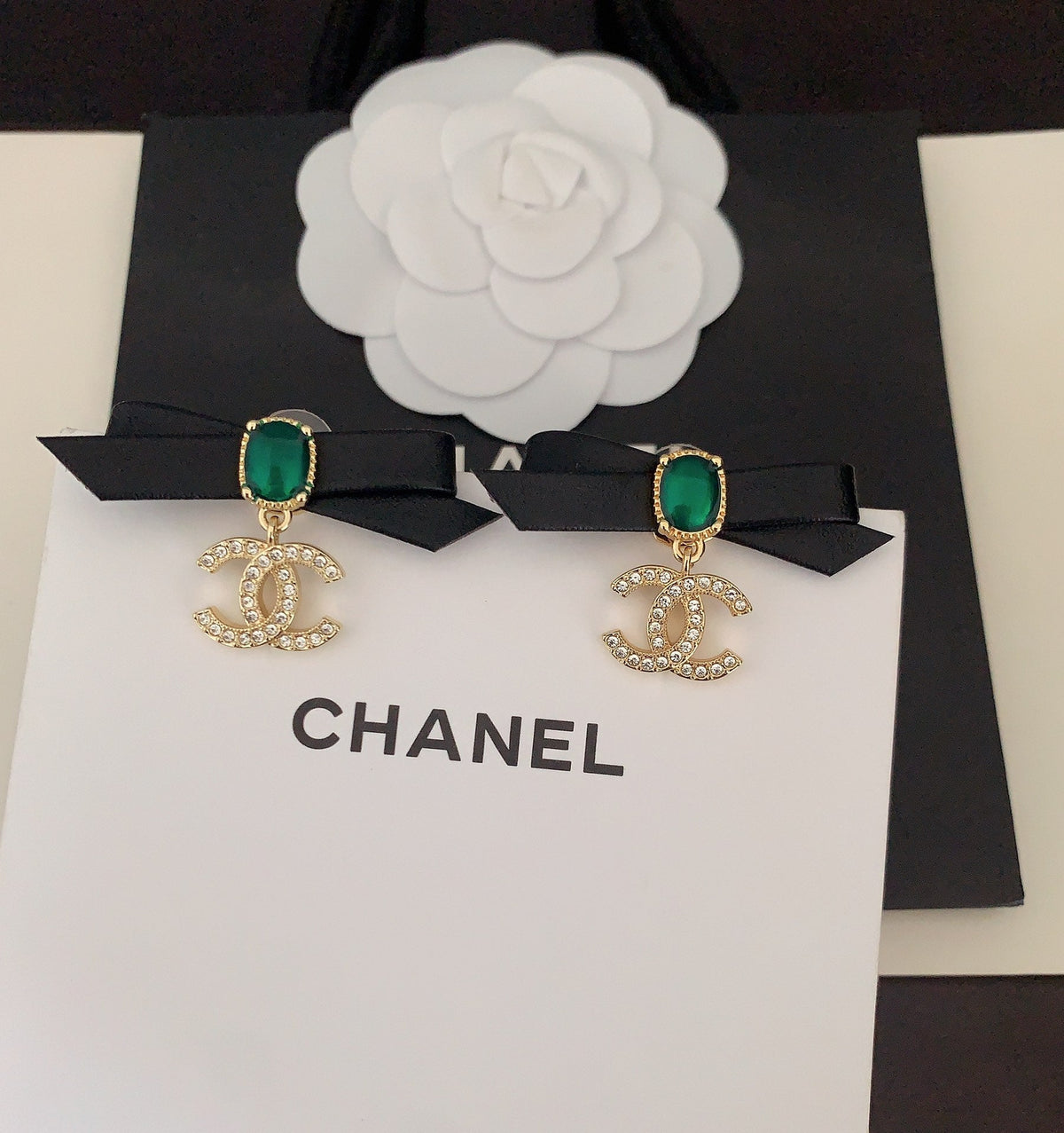 Black Leather Bow Earrings