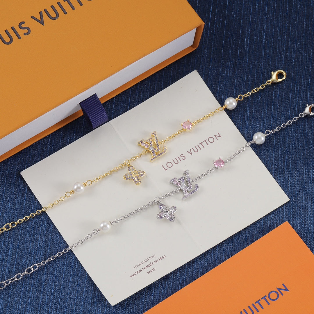 Sparkling Diamond Pearl Bracelet
