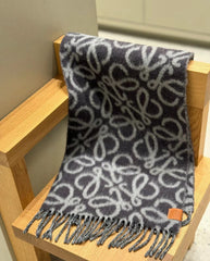 Printed wool and mohair scarf