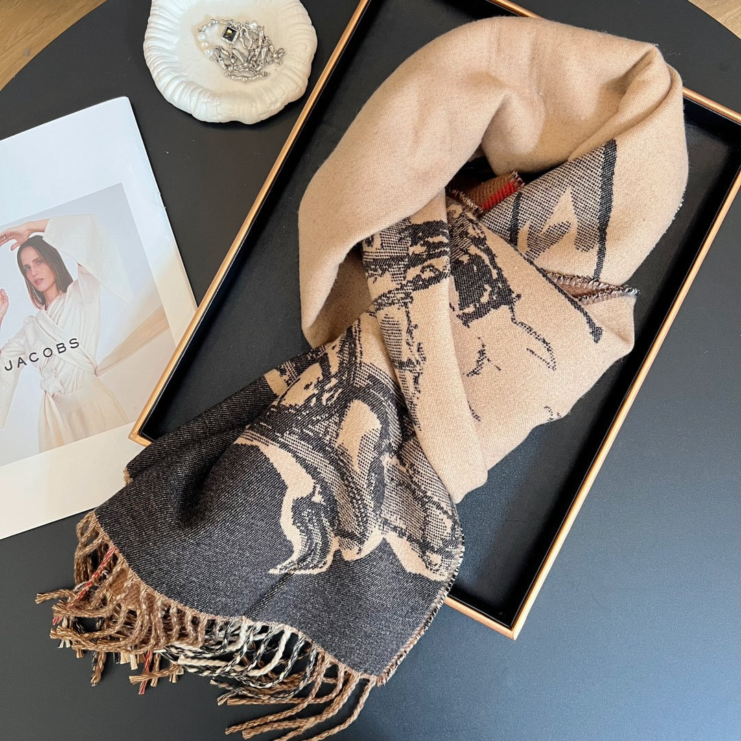 Vintage horse pattern scarf