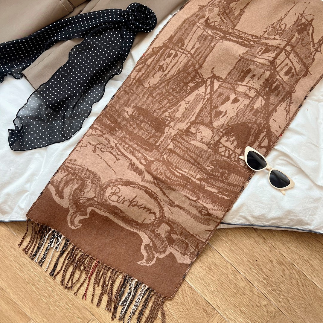 Vintage horse pattern scarf