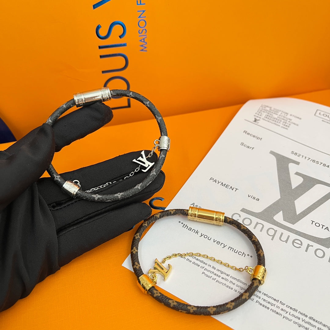 Leather chain bracelet