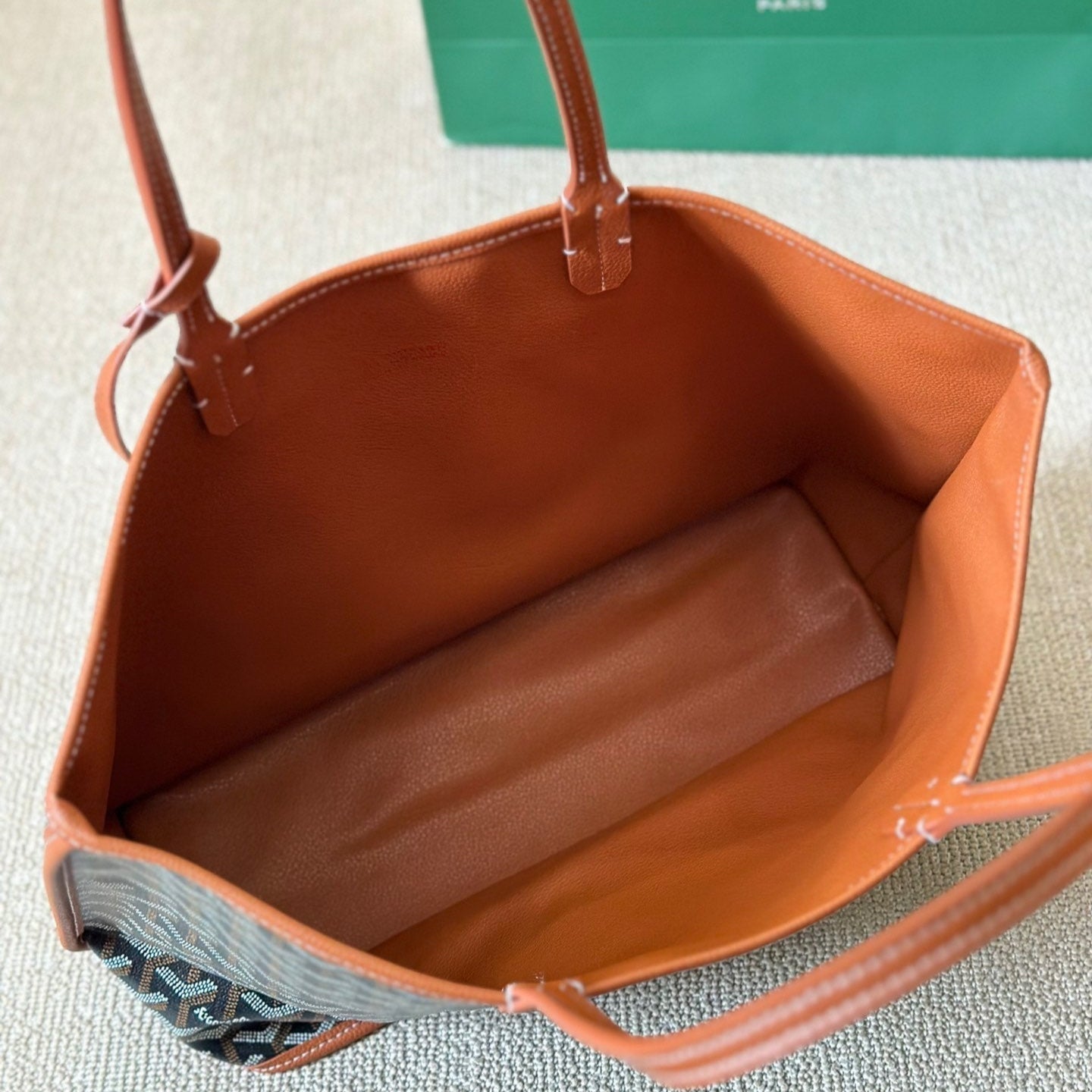 Leather double-sided medium tote bag