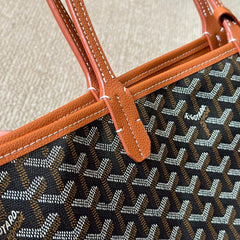 Leather double-sided medium tote bag