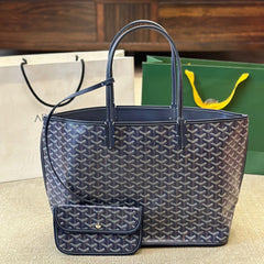 Double-sided large leather shopping bag