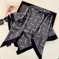 Classic Silk Printed Black Shawl