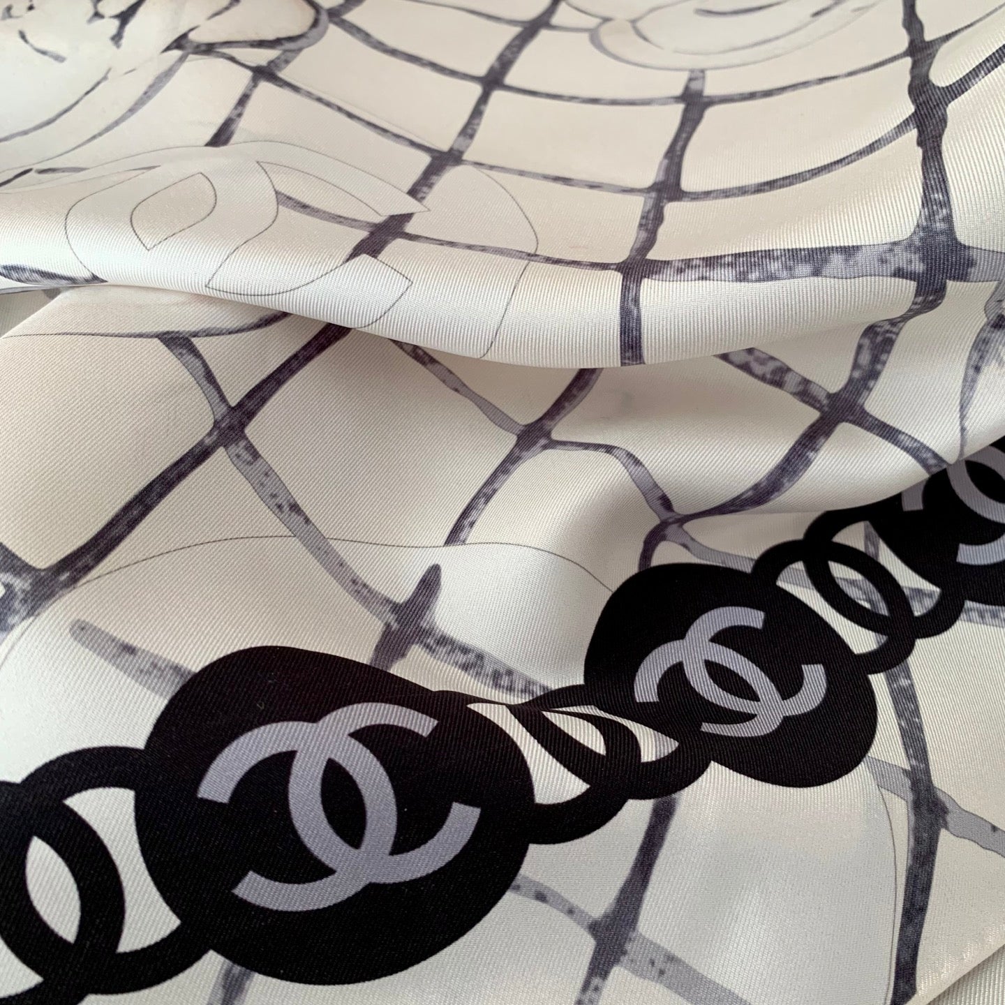 Camellia silk square scarf