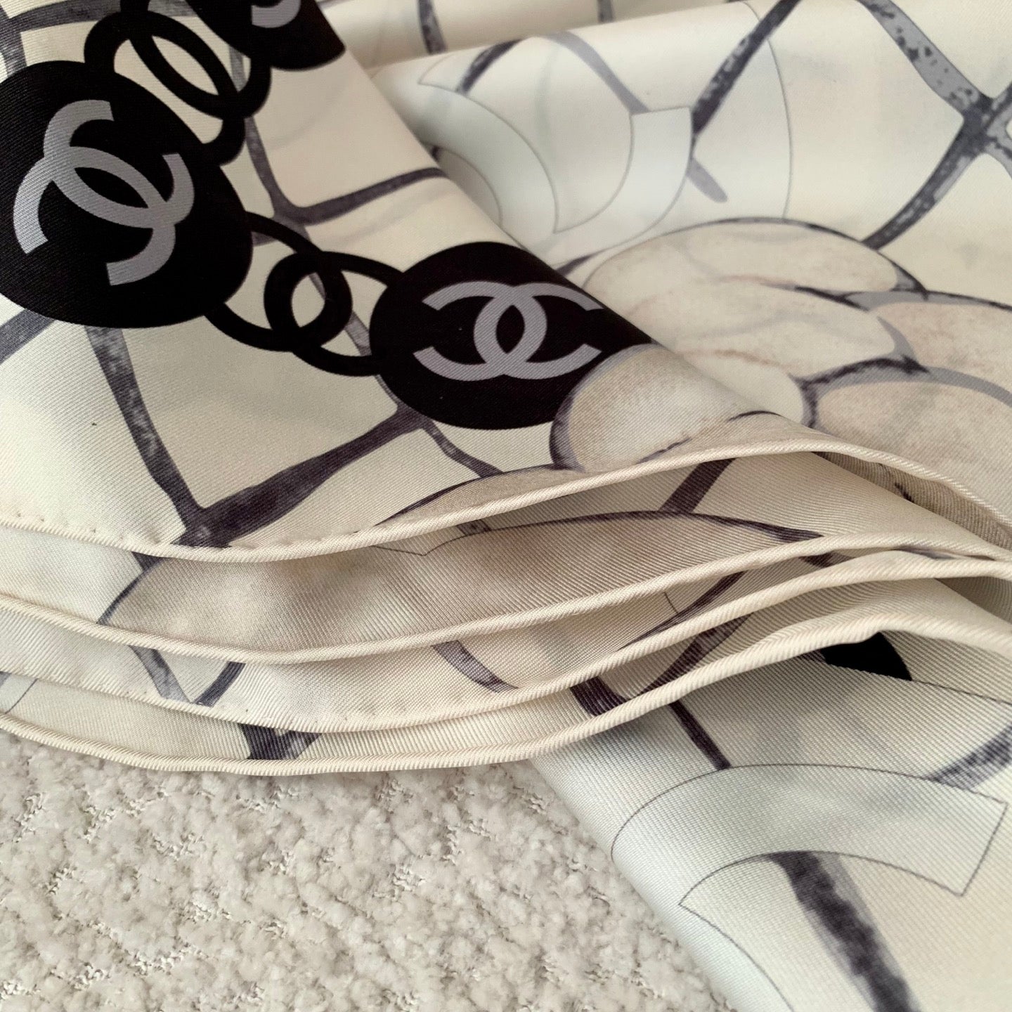 Camellia silk square scarf