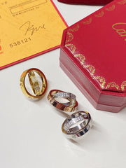 Paved diamond double ring