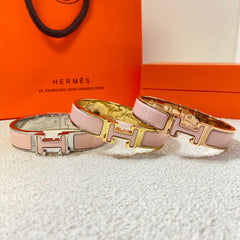 Candy pink enamel bracelet