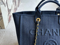 Denim beach tote bag