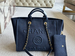 Denim beach tote bag