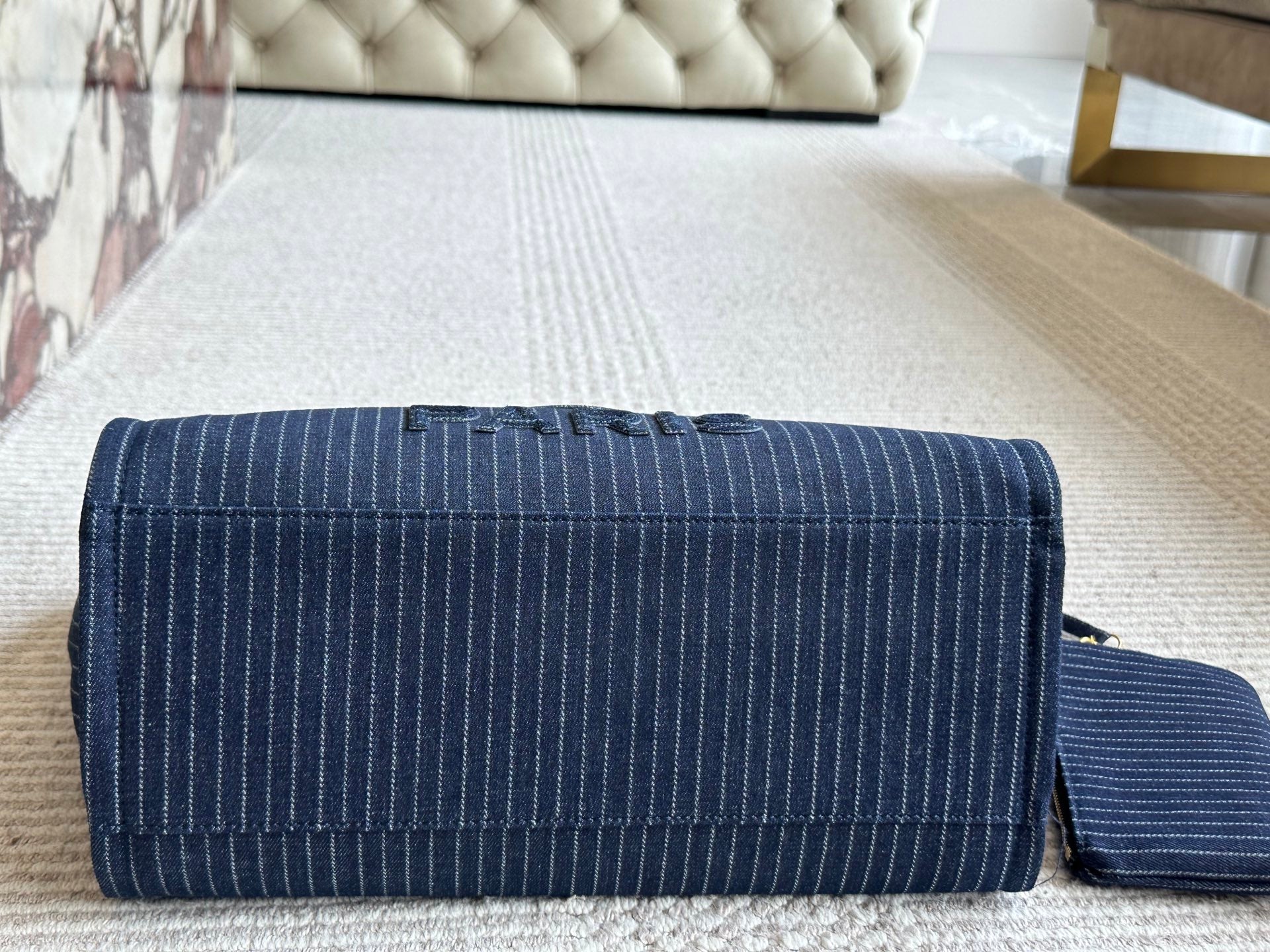Denim beach tote bag
