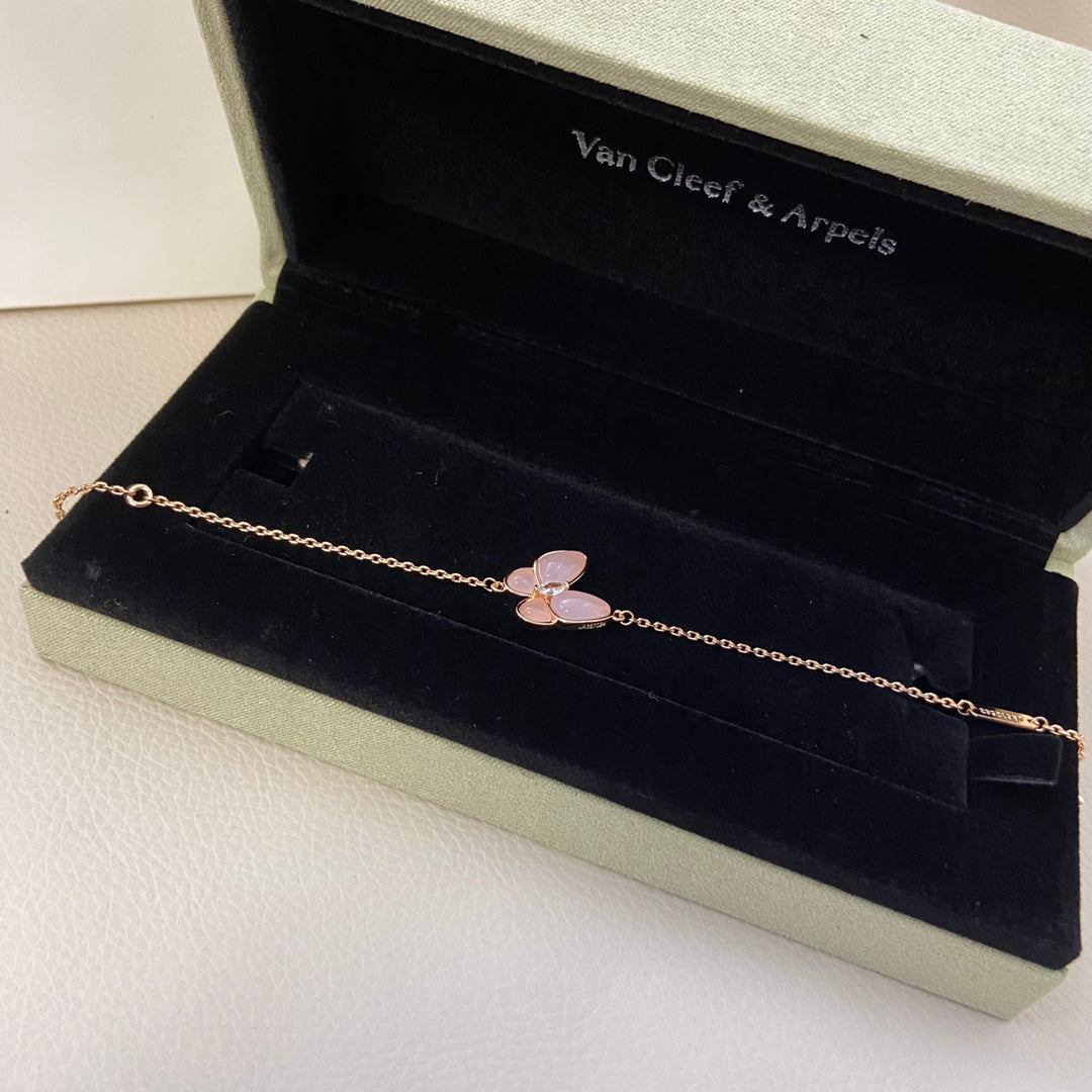 Pink Butterfly Mother-of-Pearl Bracelet