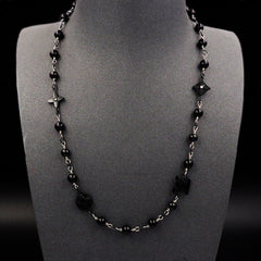 Black steel bead necklace