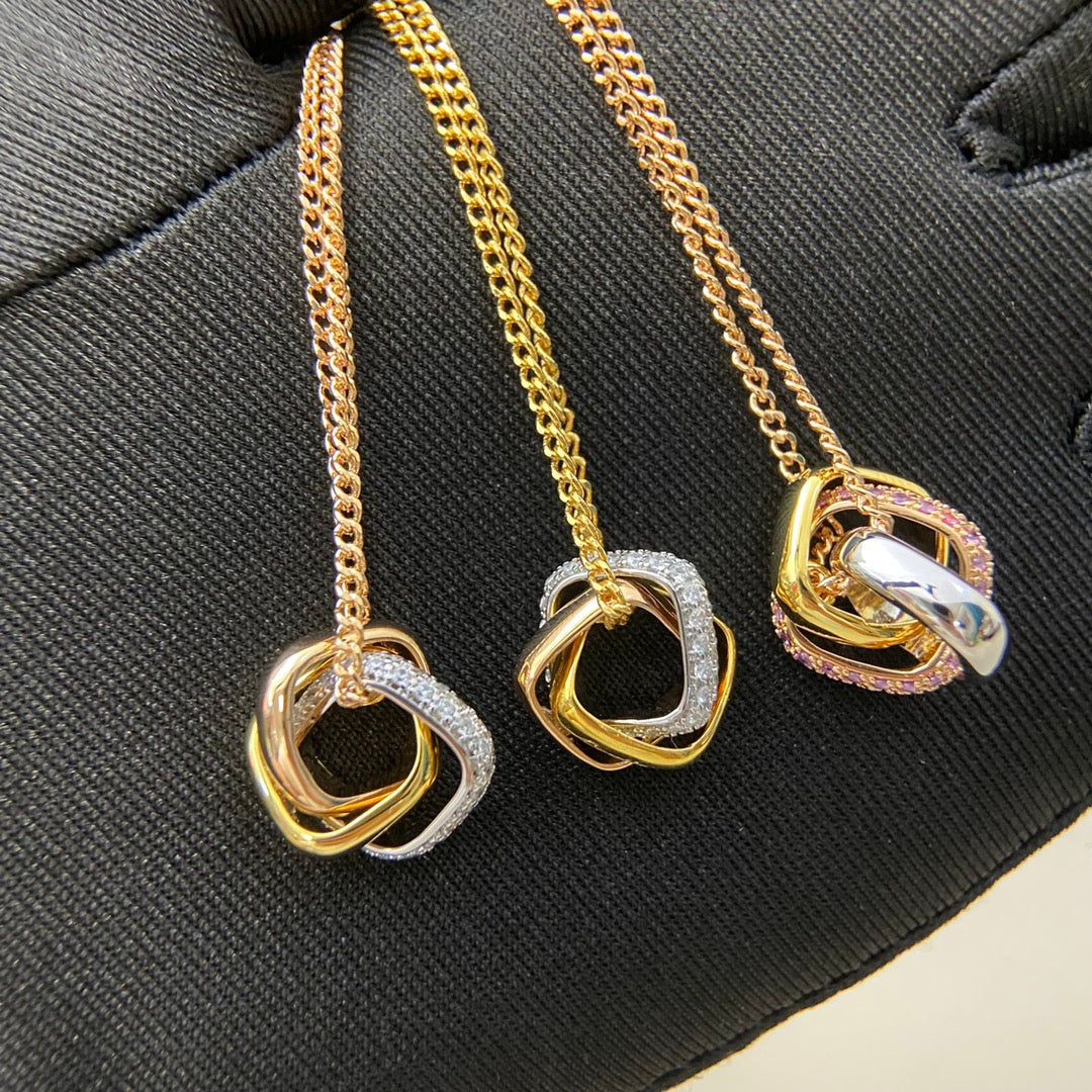 3 color diamond necklace