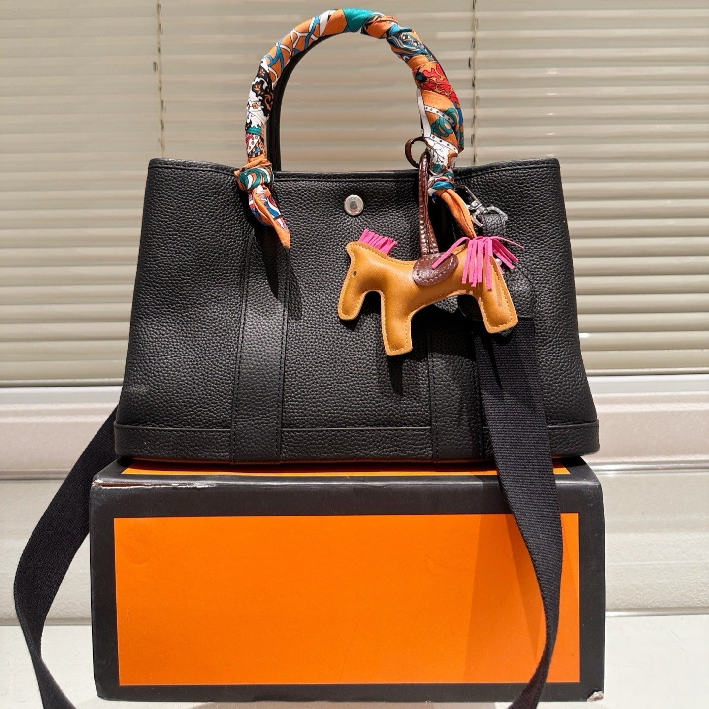 Large Leather Hand-held Garden Bag