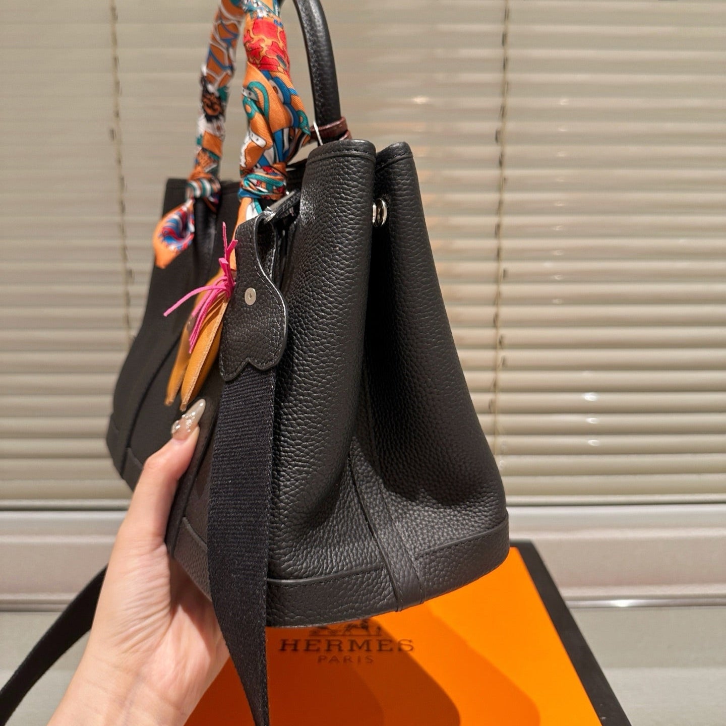 Large Leather Hand-held Garden Bag