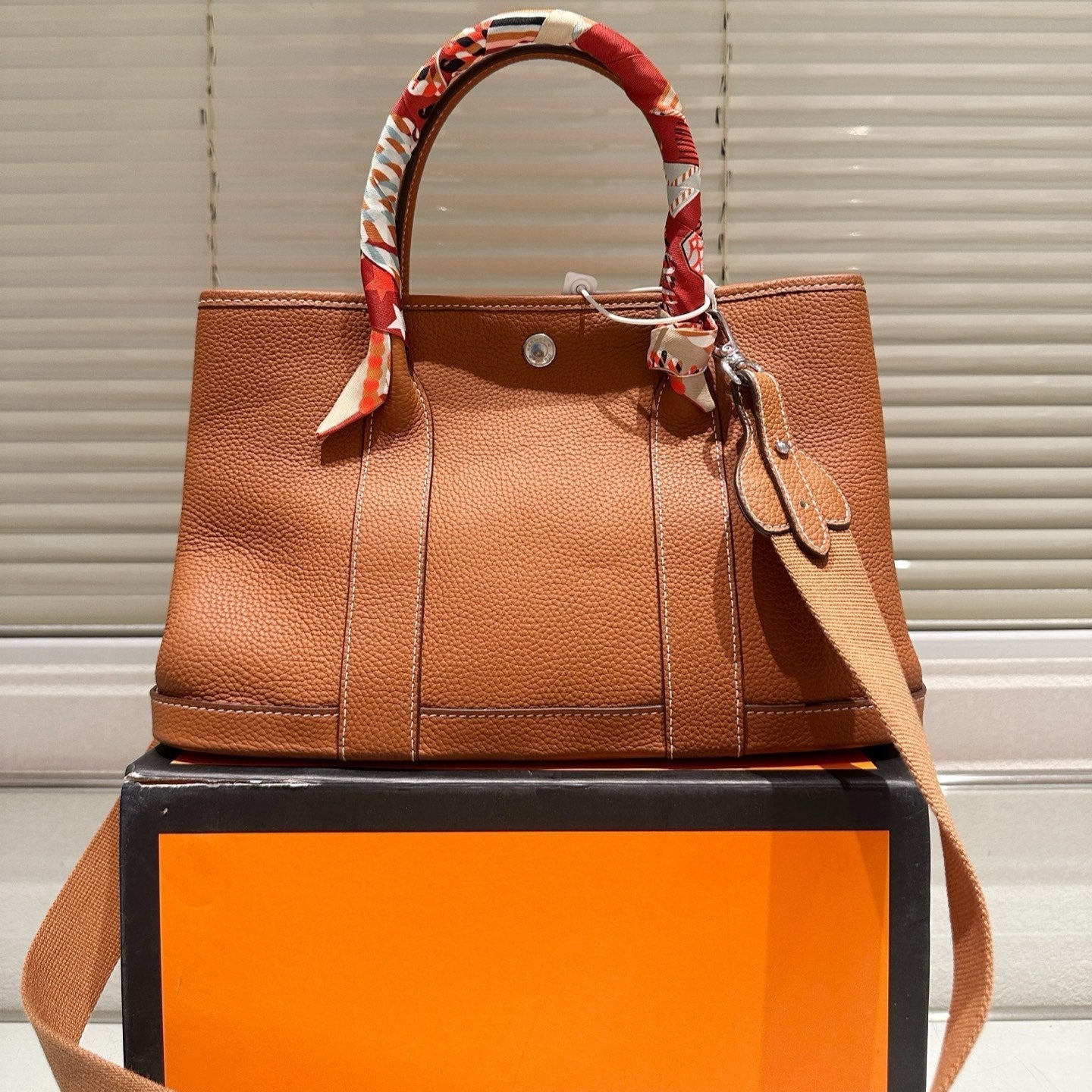 Large Leather Hand-held Garden Bag