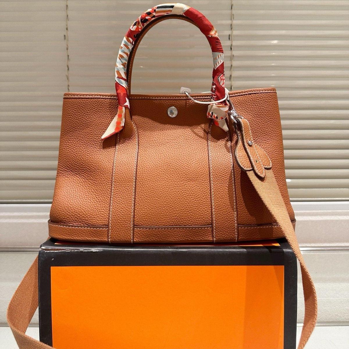 Large Leather Hand-held Garden Bag