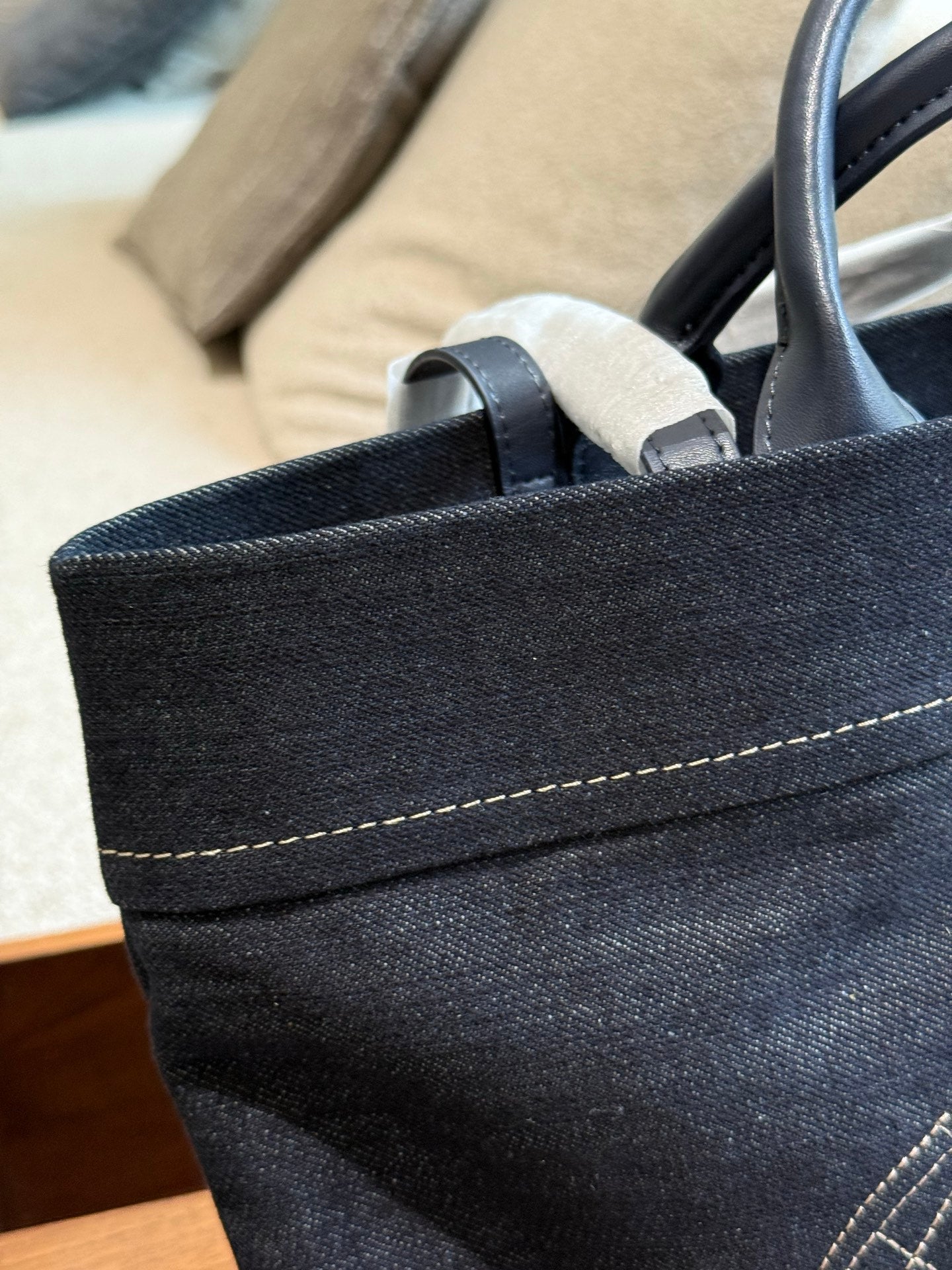 Vintage denim tote bag
