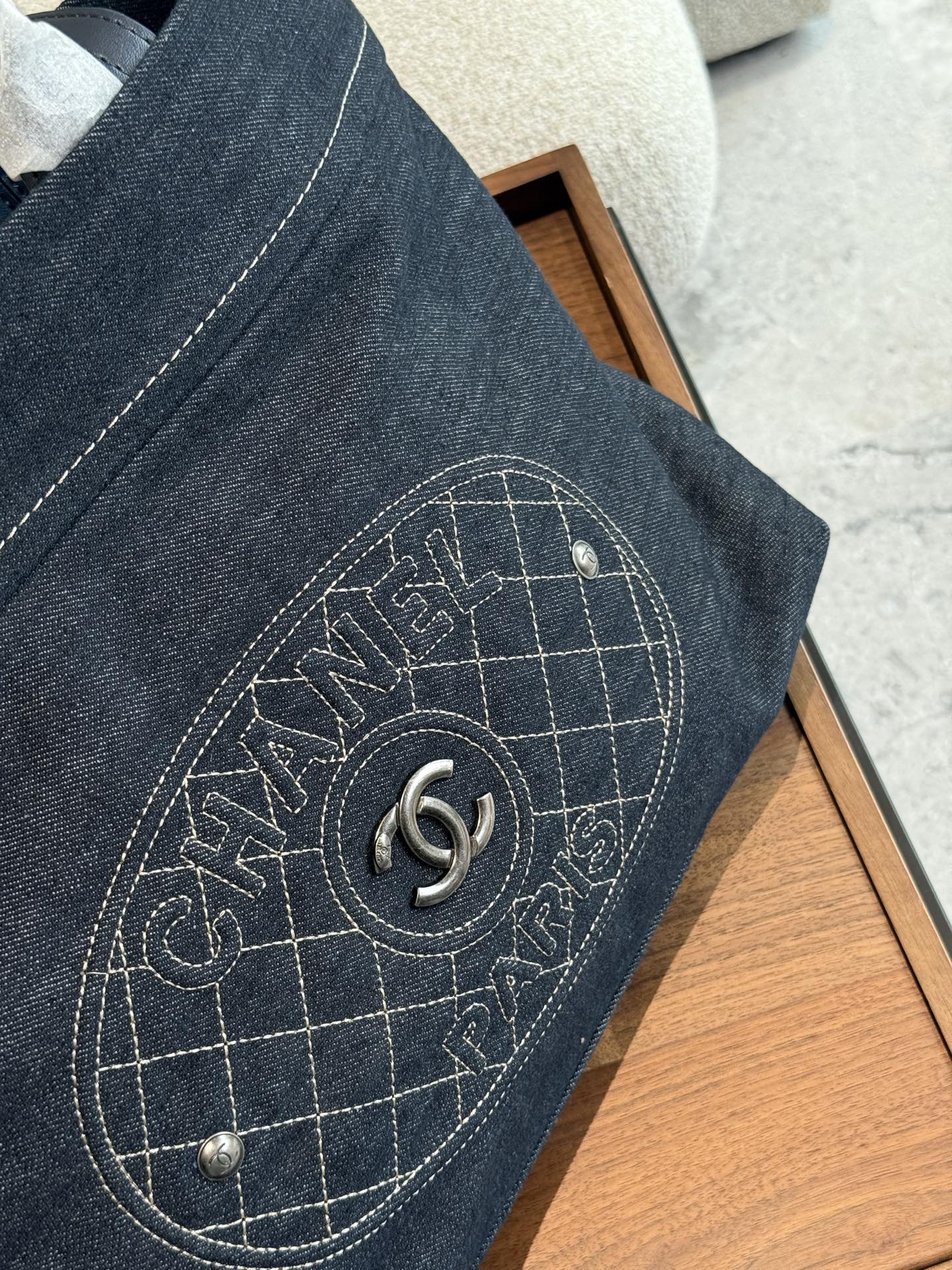 Vintage denim tote bag